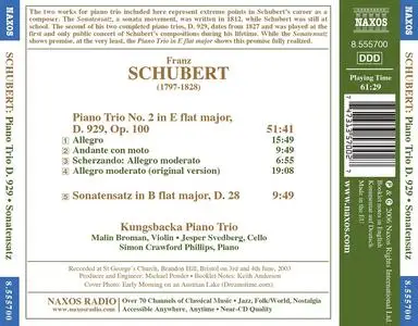 Kungsbacka Piano Trio - Franz Schubert: Piano Trio No.2, D.929; Sonatensatz, D.28 (2006)