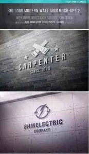 GraphicRiver - 3D Logo Modern Wall Sign Mock-Ups 2