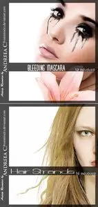 Bleeding Mascara & Hair Strands Photoshop Brushes