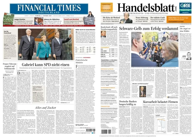 Handelsblatt & FinancialTimesDeutschland vom 06.10.2009