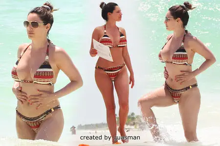Kelly Brook - Topless & Bikini candids in Cancun, Mexico June 16, 2013