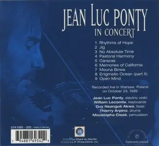 Jean-Luc Ponty - In Concert (2003) {J.L.P.274 1185}