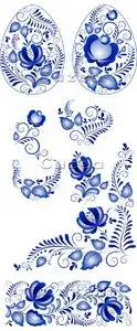 Vector - Blue flower ornaments for list of Easter eggs