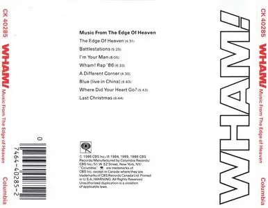 Wham! - Music From The Edge Of Heaven (1986) {Columbia}