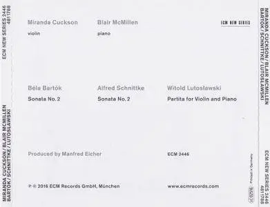 Miranda Cuckson & Blair McMillen - Bartok, Schnittke, Lutoslawski (2016) {ECM New Series 2446}