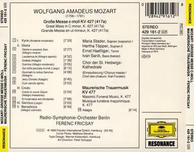 Ferenc Fricsay, Radio-Symphonie-Orchester Berlin - Wolfgang Amadeus Mozart: Grosse Messe C-moll (1989)
