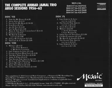 Ahmad Jamal - The Complete Ahmad Jamal Trio Argo Sessions 1956-62 (2010) {9CD BoxSet Mosaic MD9 246}