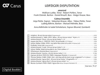 Calmus Ensemble & Amarcord - Leipziger Disputation - Antoine Brumel, Josquin Des Prez, Nicolas Gombert, etc al. (2019) {Carus}