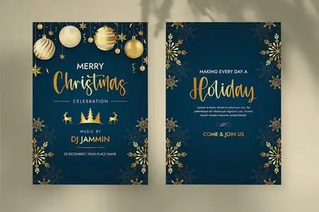 Christmas Greeting Card Template H6SHXNL