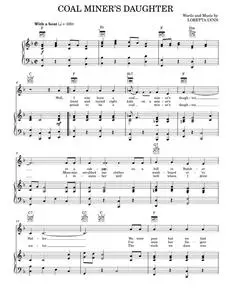 Coal Miner's Daughter - Conway Lynn Twitty And Loretta (Piano-Vocal-Guitar)