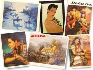 Mexican Calendar Art: Jesus Helguera AUSENCIA