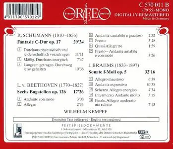 Wilhelm Kempff - Schumann, Beethoven, Brahms (2001)