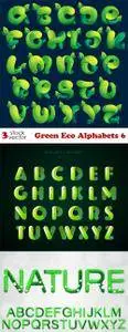 Vectors - Green Eco Alphabets 6