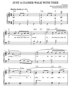 Just A Closer Walk With Thee - Kenneth Morris, Traditional (Easy Piano)