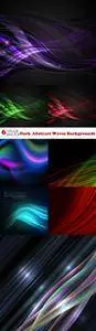 Vectors - Dark Abstract Waves Backgrounds