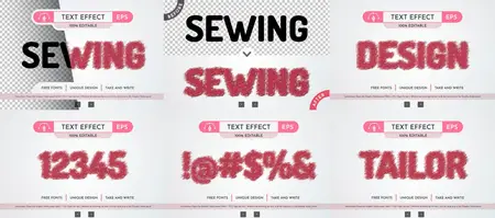 EE - Sewing Thread Editable Text Effect 9X4PPQG