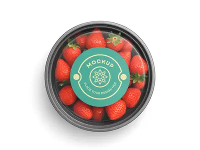 Strawberry Plastic Container Packaging Mockup 1710315493