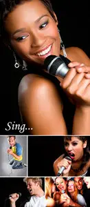 Stock Photo - Singing People