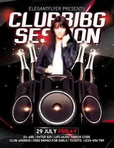 Flyer PSD Template - Clubbing Session plus Facebook Cover