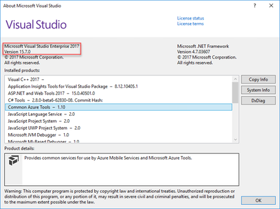 Microsoft Visual Studio 2017 version 15.7.1 with Build Tools