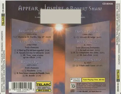 Britten / Debussy / Ravel & Others - Robert Shaw Festival Singers - Appear & Inspire (1996, Telarc # CD-80408) [RE-UP]