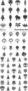 Vectors - Trees Icons Set