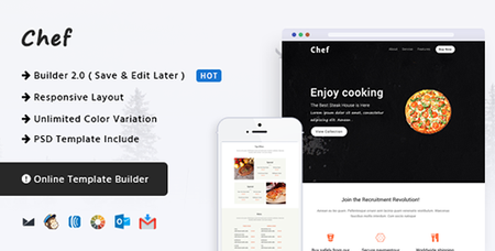 ThemeForest - Chef v1.0 - Responsive Email Template + Online Builder - 14467117