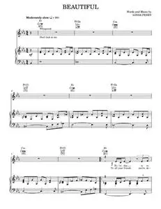 Beautiful - Christina Aguilera, Glee TV Series (Piano-Vocal-Guitar)
