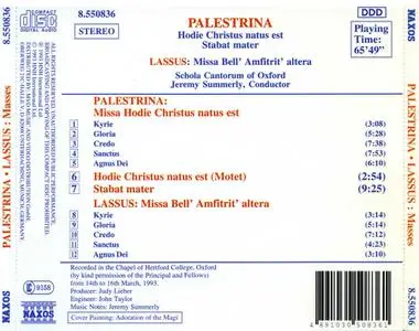 Jeremy Summerly, Schola Cantorum of Oxford - Palestrina, Lassus: Masses (1993)
