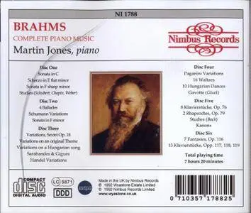 Martin Jones - Brahms: Complete Piano Music (1992)