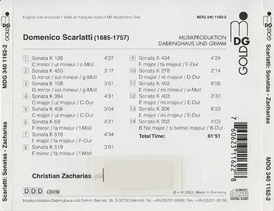 Domenico Scarlatti - Christian Zacharias, Piano - Sonatas [MDG 340 1162-2] {Germany 2003}