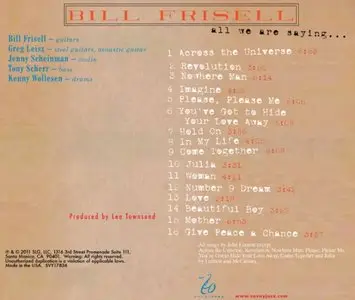 Bill Frisell - All We Are Saying...(2011) {Savoy Jazz}