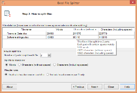 TransTools Excel File Splitter 1.0.2.0