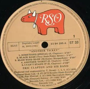  Eric Clapton ‎– Another Ticket  {Original Spain} Vinyl Rip 24/96