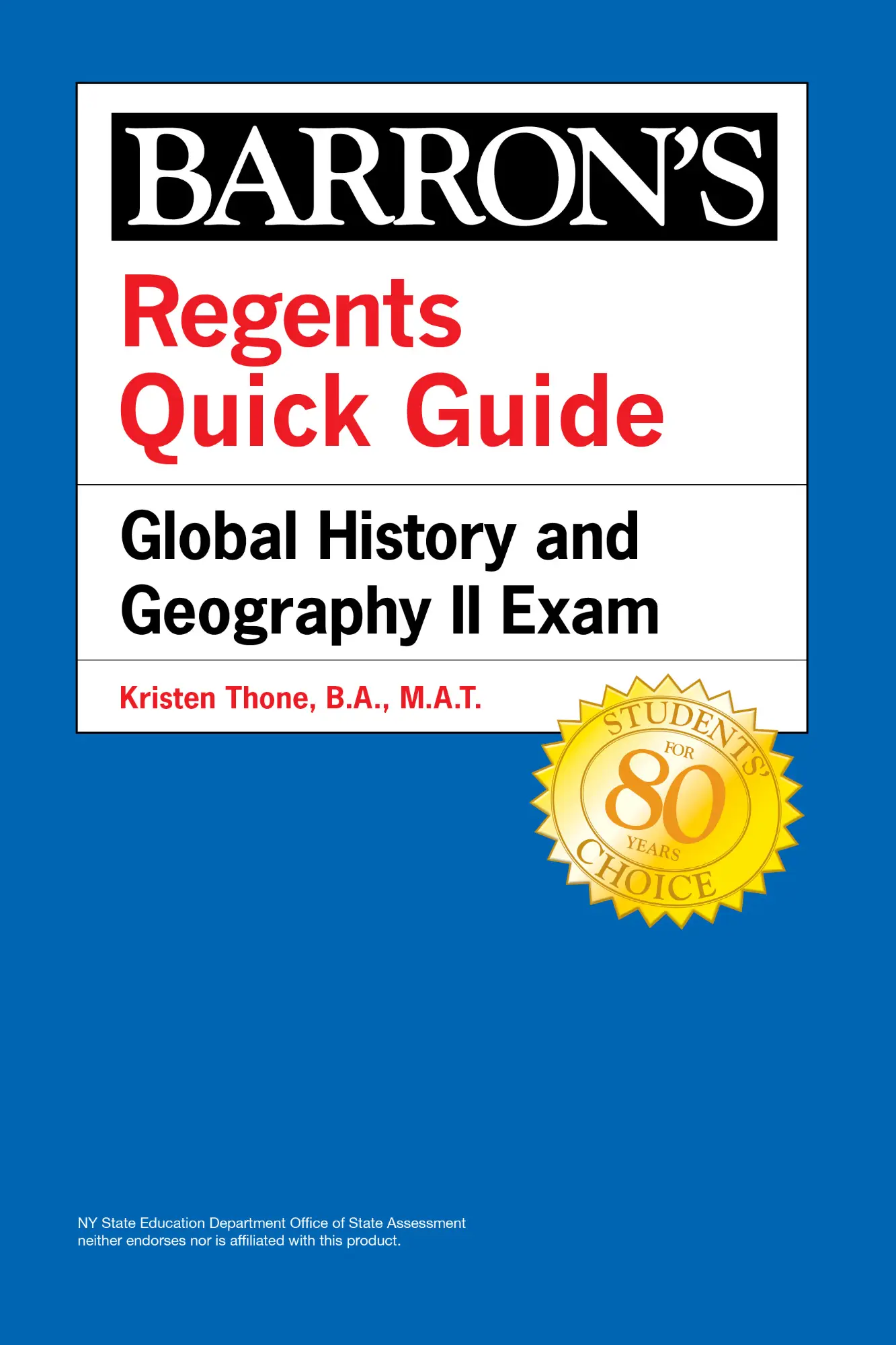 Regents Quick Guide Global History and Geography II Exam (Barron's