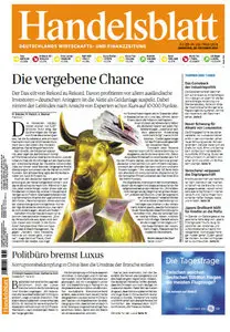 Das Handelsblatt vom 29 Oktober 2013
