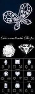 Diamonds with Shapes Vector
