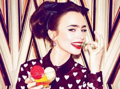 Lily Collins by Ellen von Unwerth for Glamour July 2013