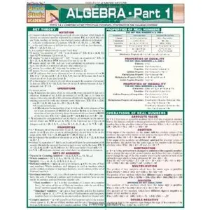 Algebra Part 1 (Quickstudy: Academic) by Inc. BarCharts [Repost]