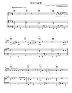 Silence (feat. Khalid) - Khalid, Marshmello (Piano-Vocal-Guitar)