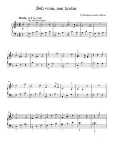 Deh Vieni, Non Tardar - Emanuel Schikaneder, Wolfgang Amadeus Mozart (Easy Piano)