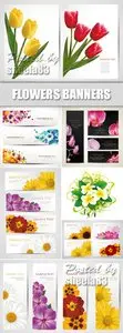 Various Flowers Banners Vector