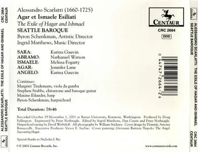 Ingrid Matthews, Seattle Baroque - Alessandro Scarlatti: Agar et Ismaele Esiliati (2003)