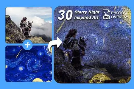 30 Starry night inspired art Photo Overlay - 68773144