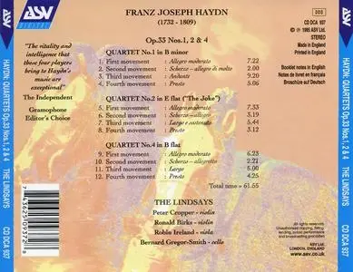 The Lindsays - Joseph Haydn: String Quartets Op. 33 Nos. 1, 2 & 4 (1995)