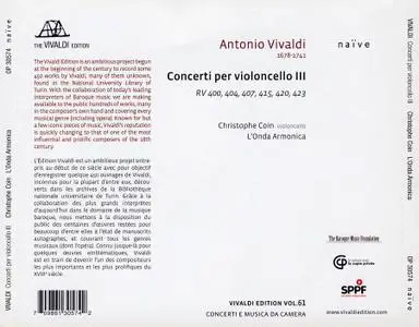 Christophe Coin, L'Onda Armonica - Antonio Vivaldi: Concerti per Violoncello III (2019)