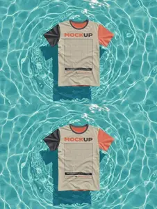 Shirt Floating on Water Mockup VKYXKVS