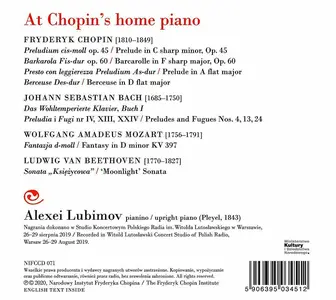 Alexei Lubimov - Chopin, Bach, Mozart, Beethoven: At Chopin's home piano (2020)