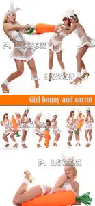 Girl bunny and carrot