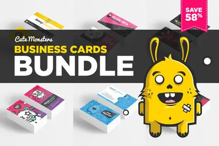 CreativeMarket - Cute Monsters Business Card Bundle